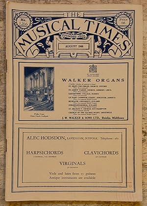 Seller image for The Musical Times August 1948 No 1266 / "Prokofiev Explains" / Frank Merrick "Prokofiev's Seventh and Eighth Piano Sonatas" / Distribution Of Diplomas, July 1948 / Organ Recital Notes / The Strasbourg Festival 1948 / The Season in Budapest/ The Three Choirs Festival at Worcester Cathedral for sale by Shore Books