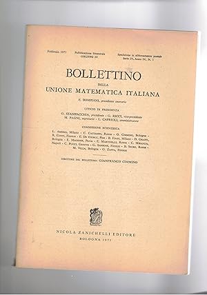 Seller image for Bollettino della unione matematica italiana. bimestrale. annata completa in sei numeri del 1971. Articoli nella lingua degli estensori. for sale by Libreria Gull