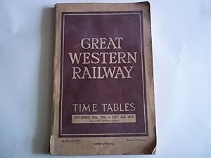 Great Western Railway. Time Tables September 26th, 1938, to July 2nd, 1939 (Or until further notice)