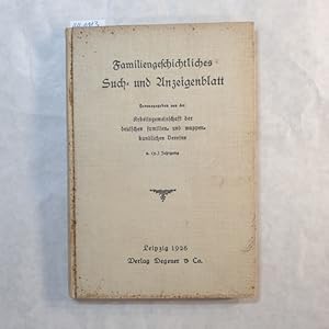 Imagen del vendedor de Familiengeschichtliches Such- und Anzeigenblatt 2. (5.) Jg. 1926 / Heft 1 bis 12 a la venta por Gebrauchtbcherlogistik  H.J. Lauterbach