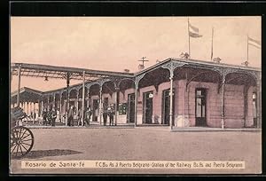 Ansichtskarte Rosario de Santa-Fé, F.C.Bs As. à Puerto Belgrano-Station of the Railway, Bahnhof