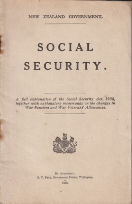 Imagen del vendedor de New Zealand Government: Social Security a la venta por Kennys Bookshop and Art Galleries Ltd.