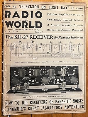 "Moving Pictures and Sound Transmitted on Invisible Light Rays" in "Radio World", 29 January 1927...