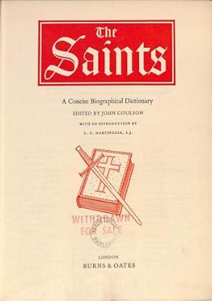 Seller image for The Saints, a Concise Biographical Dictionary for sale by WeBuyBooks