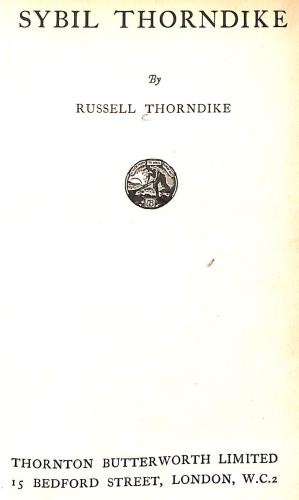 Seller image for Sybil Thorndike for sale by WeBuyBooks