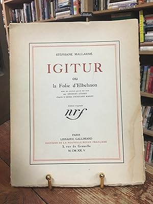 Image du vendeur pour Igitur ou la folie d'Elbehnon (avec un portrait grav sur bois par Georges Aubert d'aprs le tableau d'Edouard Manet) mis en vente par Encore Books