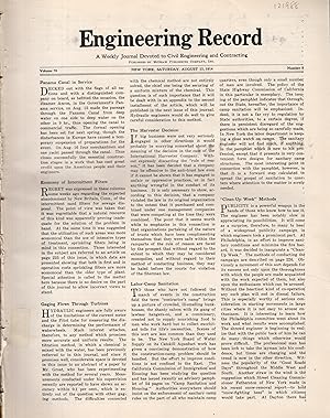 Seller image for Engineering Record: A Weekly Journal Devoted to Civil Engineering and Contracting; Volume 70, No. 8: August 22, 1914 for sale by Dorley House Books, Inc.