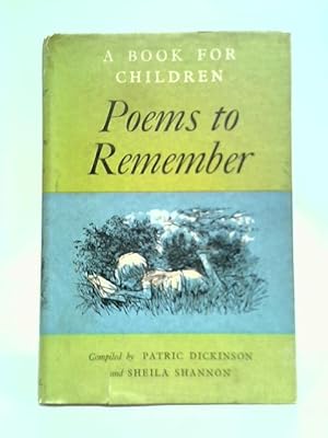 Immagine del venditore per Poems To Remember venduto da World of Rare Books