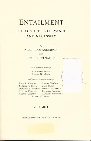 Seller image for Entailment The Logic of Relevance and Necessity for sale by avelibro OHG