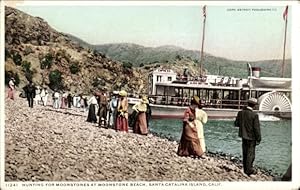 Bild des Verkufers fr Ansichtskarte / Postkarte Santa Catalina Island, Kalifornien, USA, Jagd nach Mondsteinen am Moonstone Beach zum Verkauf von akpool GmbH