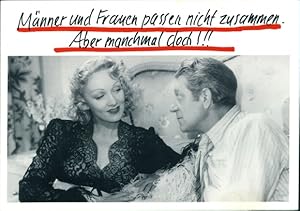 Image du vendeur pour Ansichtskarte / Postkarte Schauspielerin Marlene Dietrich, Schauspieler Jean Gabin, Film Martin Roumagnac mis en vente par akpool GmbH
