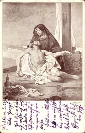 Künstler Litho Pieta, Maria mit leidendem Sohn, Jesus