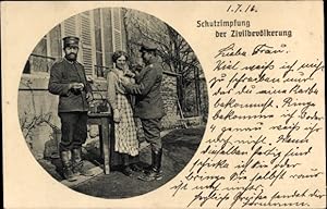 Bild des Verkufers fr Ansichtskarte / Postkarte Schutzimpfung der Zivilbevlkerung, Soldaten in Uniformen, Sanitter zum Verkauf von akpool GmbH