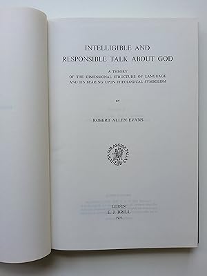 Immagine del venditore per Intelligible and responsible talk about God venduto da BELCAMPO ANTIQUARIAT