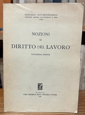 Immagine del venditore per NOZIONI DI DIRITTO DEL LAVORO venduto da Fbula Libros (Librera Jimnez-Bravo)