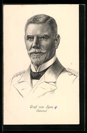 Bild des Verkufers fr Knstler-Ansichtskarte Portrait des Admiral Graf von Spee zum Verkauf von Bartko-Reher