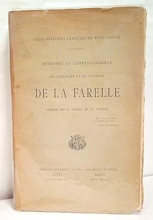 Deux officiers français au XVIIIe siècle. Mémoires et correspondance du chevalier et du général d...