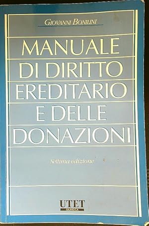 Bild des Verkufers fr Manuale di diritto ereditario e delle donazioni zum Verkauf von Librodifaccia