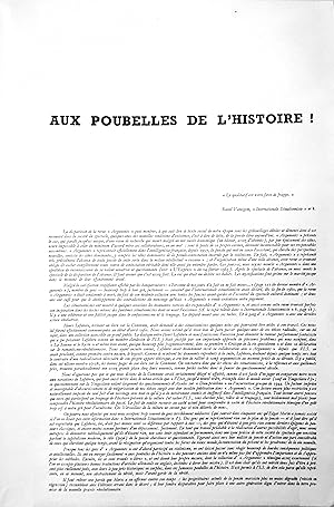 Aux poubelles de lhistoire