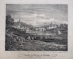 Bild des Verkufers fr Ansicht von Florenz in Italien. Lithographie v. Franz Werner. Wien um 1835, 20 x 26,5 cm zum Verkauf von Antiquariat Johannes Mller