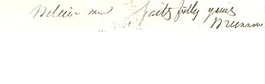 Seller image for [Ernst Philipp Graf von Brunnow, longtime Russian Ambassador to the Court of St James [Great Britain].] Autograph Signature and valediction of letter in English. for sale by Richard M. Ford Ltd