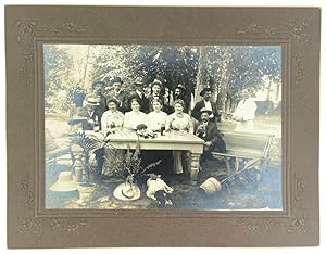 Original silver print photograph depicting an outdoor group "picnic," Winona, Minnesota