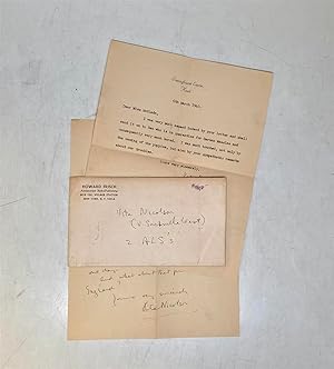 Bild des Verkufers fr 2 autographed letters, signed "Vita Nicolson", to Miss McGlade zum Verkauf von Argosy Book Store, ABAA, ILAB