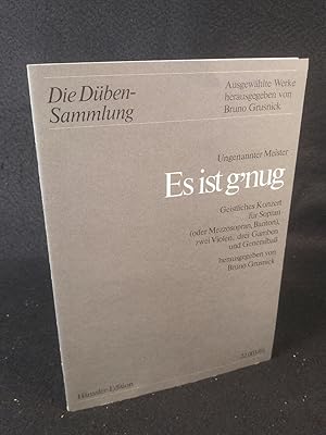 Bild des Verkufers fr Es ist g nug Geistliches Konzert fr Sopran (oder Mezzosopran, Bariton), zwei Violen, drei Gamben und Generalbass zum Verkauf von ANTIQUARIAT Franke BRUDDENBOOKS