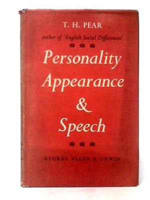 Imagen del vendedor de Personality, Appearance and Speech a la venta por World of Rare Books