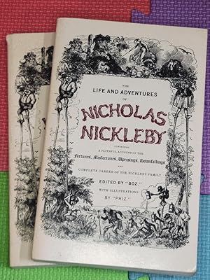 Seller image for The Life and Adventures of Nicholas Nickleby: Reproduced in Facsimile from the Original Monthly Parts of 1838-9 with an essay by Michael Slater (2 Vols. Set) for sale by Earthlight Books