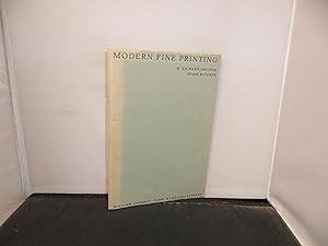Imagen del vendedor de Modern Fine Printing Papers Read at a Clark Library Seminar March 11, 1967 a la venta por Provan Books