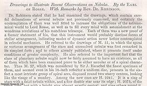 Bild des Verkufers fr Proposed Theory of the Origin of the Asteroids, TOGETHER WITH The Earl of Rosse ; Drawings to illustrate Recent Observations on Nebulae. Two complete uncommon original articles from the British Association for the Advancement of Science Report, 1852. zum Verkauf von Cosmo Books