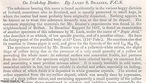 Bild des Verkufers fr Irish Bog-butter, TOGETHER WITH The Phosphatic Nodules of the Greensand of the North of Ireland. Two complete uncommon original articles from the British Association for the Advancement of Science Report, 1852. zum Verkauf von Cosmo Books