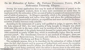 Seller image for The Estimation of Iodine. An uncommon original article from the British Association for the Advancement of Science Report, 1852. for sale by Cosmo Books