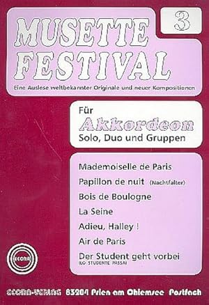 Bild des Verkufers fr Musette Festival Band 3fr Akkordeon (mit 2. Stimme) zum Verkauf von Smartbuy