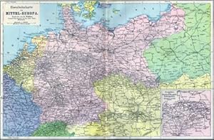 Bild des Verkufers fr Eisenbahnkarte von Mittel-Europa. Mastab 1 : 4 000 000. zum Verkauf von Antiquariat Kastanienhof
