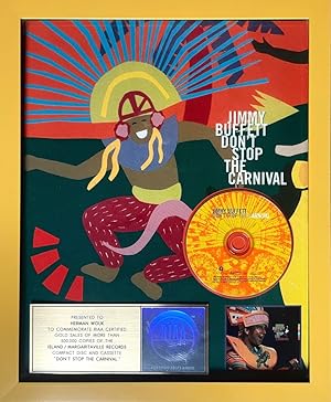 Jimmy Buffett: Don't Stop the Carnival - framed RIAA Certified Gold Sales Commemoration (over 500...