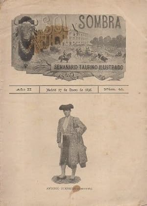SEMANARIO TAURINO ILUSTRADO SOL Y SOMBRA AÑO II Nº 41. MADRID 27 ENERO 1898