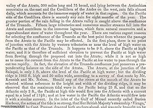 Image du vendeur pour Explorations through the Valley of the Atrato to the Pacific in search of a Route for a Ship-canal. An uncommon original article from the British Association for the Advancement of Science Report, 1856. mis en vente par Cosmo Books