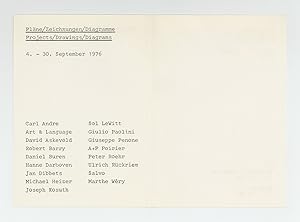 Exhibition invitation: Pläne/Zeichnungen/Diagramme. (4-30 September 1976)