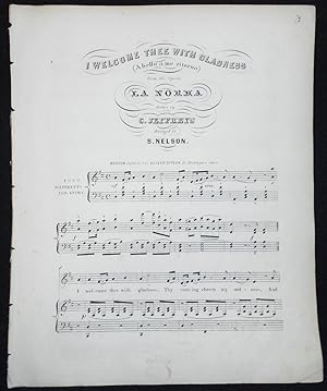 Seller image for I Welcome Thee with Gladness: A Bello a me Ritorno; From the Opera La Norma written by C. Jeffreys; arranged by S. Nelson for sale by Classic Books and Ephemera, IOBA