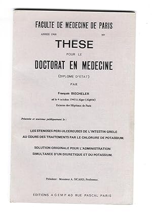 Les sténoses peri-ulcéreuses de l'intestin grêle au cours des traitements par le chlorure de pota...