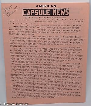 Imagen del vendedor de American Capsule News; The All American News Digest for All American People; No. 2, November 1, 1955 a la venta por Bolerium Books Inc.