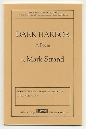 Bild des Verkufers fr Dark Harbor. A Poem zum Verkauf von Between the Covers-Rare Books, Inc. ABAA
