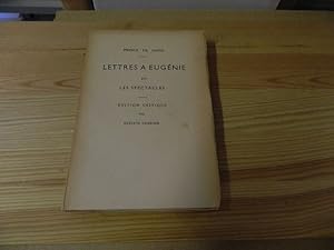 Seller image for Lettres  Eugnie sur les spectacles. Edition critique par Gustave Charlier for sale by Versandantiquariat Schfer