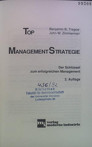 Image du vendeur pour Top-Management-Strategie : der Schlssel zum erfolgreichen Management. mis en vente par books4less (Versandantiquariat Petra Gros GmbH & Co. KG)