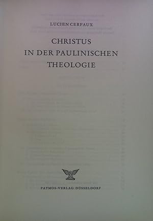 Imagen del vendedor de Christus in der paulinischen Theologie. a la venta por books4less (Versandantiquariat Petra Gros GmbH & Co. KG)