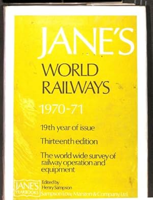 Image du vendeur pour Jane's World Railways 1970-71 mis en vente par WeBuyBooks