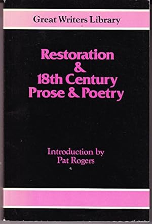 Seller image for Restoration and Eighteenth Century Prose and Poetry: 5 (Great Writers Library) for sale by WeBuyBooks