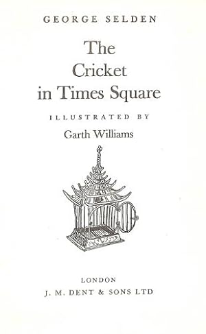 Bild des Verkufers fr The Cricket in Times Square zum Verkauf von WeBuyBooks